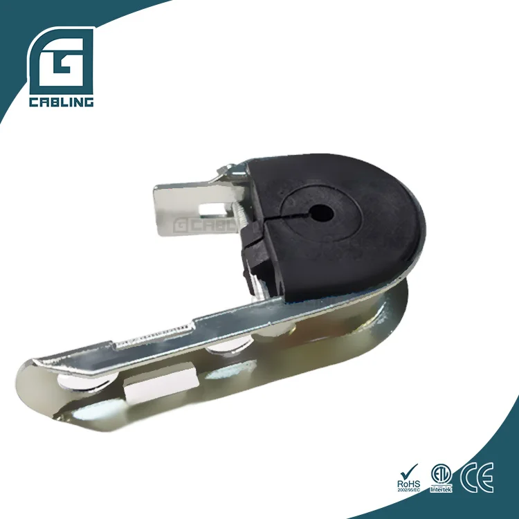 Gcabling fibra optica Overhead line J hook Suspension Clamp fiber optic clamp for fiber cable
