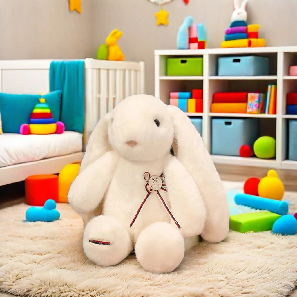 Soft Cute long ear plush pink white brown rabbit dolls for kids and children toy gifts rabbit