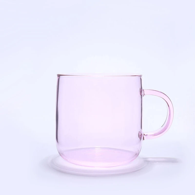 Hot Sale Coffee Mug Glass Cup With Handle Colorful Drinking Glasses Gift For Men Women Glass Cups
