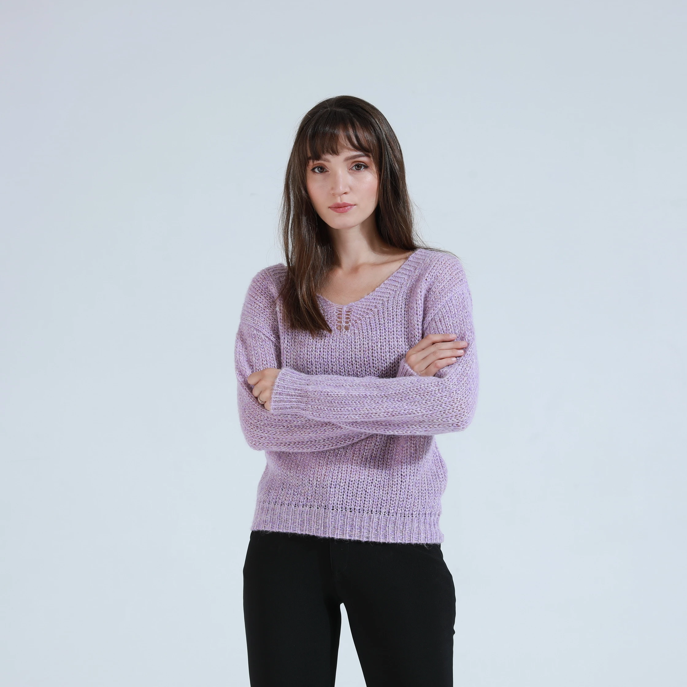 
 OEM Видимый Женский пуловер с длинным рукавом и круглым вырезом  