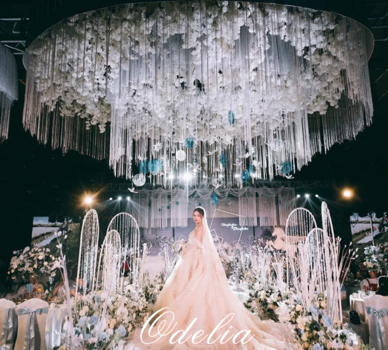 Luxury Simple Satin Sleeveless Stars Beaded Bling Mermaid Wedding Gowns Dresses Long For Women Manufacture China