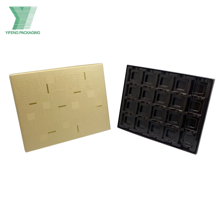 Cardboard Compound Paper Chocolate Packaging Gift Box 10 Pc Truffle Chocolate Box With Tray Display