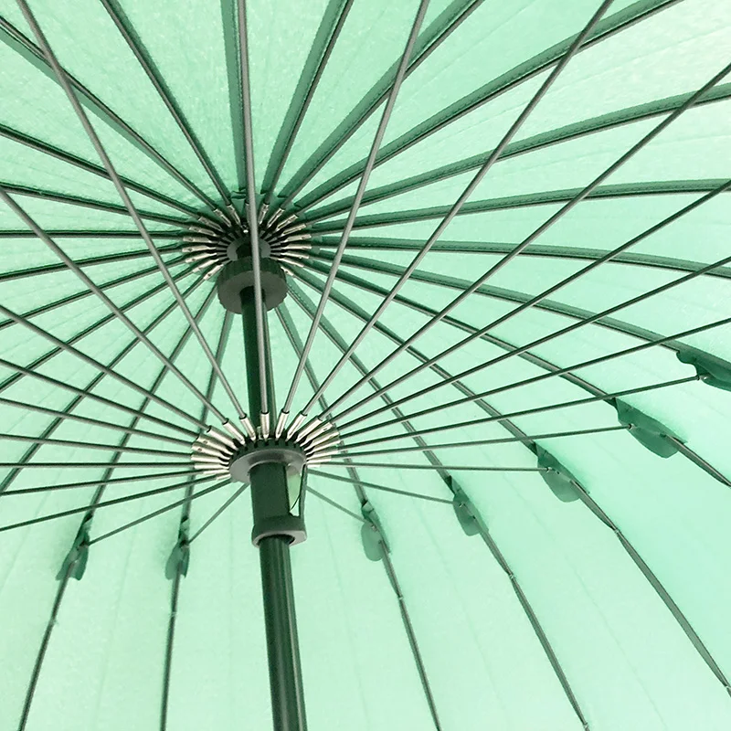 Totes Eco Handing  Open Umbrella Classic Wooden J Stick Handle with Grip Design Versatile Travel, Perfect for Rainy Days