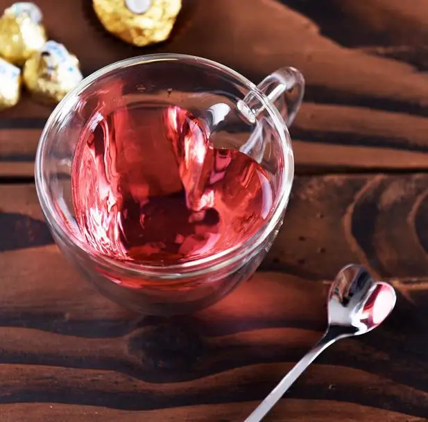 
O351 180ml/240ml Love Double Wall Resistant Tea Beer Glasses Couple Cups Lemon Juice Cup Heart Shaped Glass Mug 