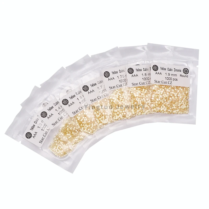 Factory Price Star Cut 5A Yellow Round Cubic Zirconia  Loose gemstone CZ Stone