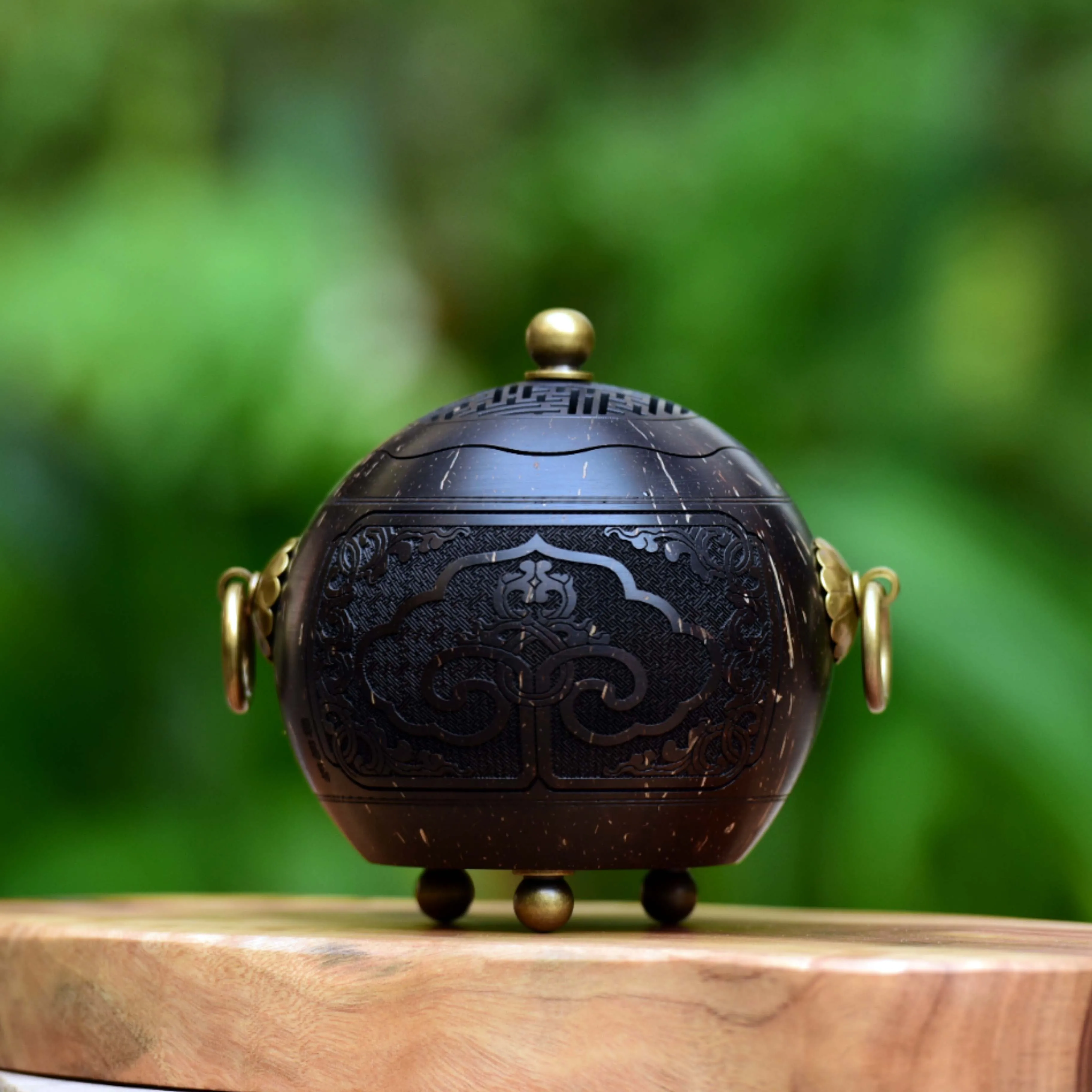 Unique Style Orthodox Censer Handmade Eco-friendly Wood Incense Burner with Metal Holders for Coil Incense