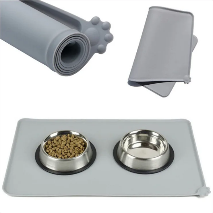 Non Slip Silicone Waterproof Dog Cat Pet Mats Pet Bowl Mat for Food and Water Silicone Pet Feeding Mat