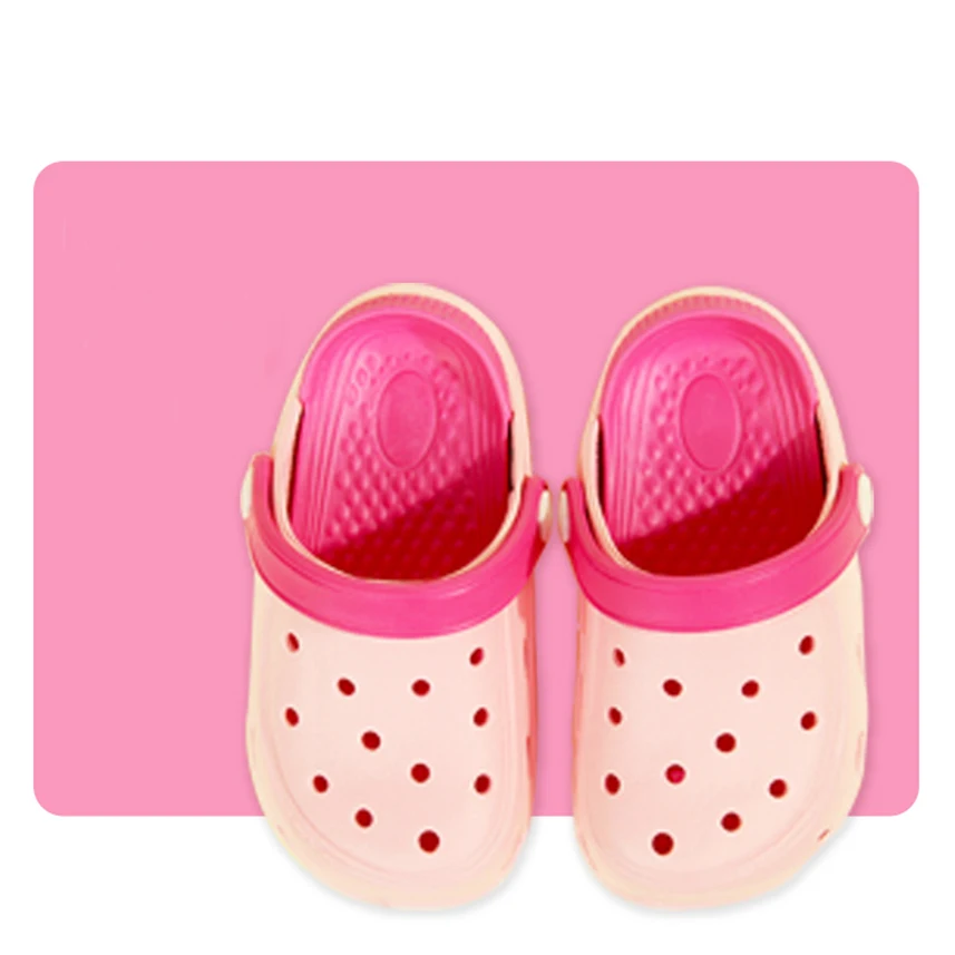 Babyhappy Low Price Wholesale Summer Children Anti-slip Mules Clogs Solid Color Kids Hole Soft EVA Garden Shoes