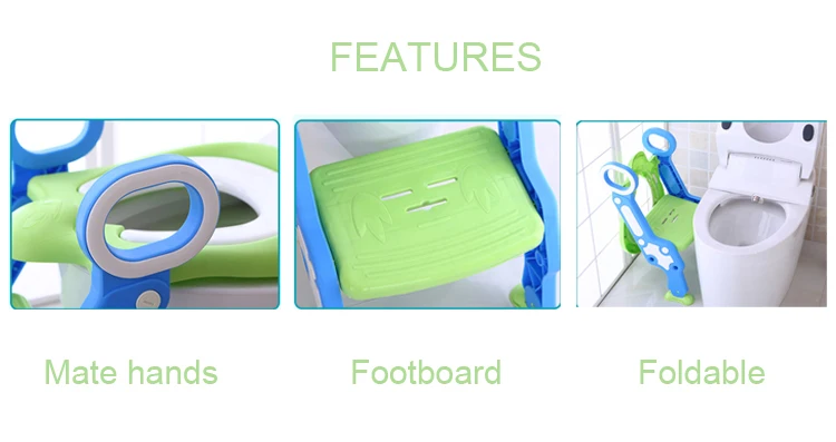 2022 New Multi-functional Auxiliary Cute Baby Toilet Ladder Toilet Seat Child  Folding Potty Wholesale