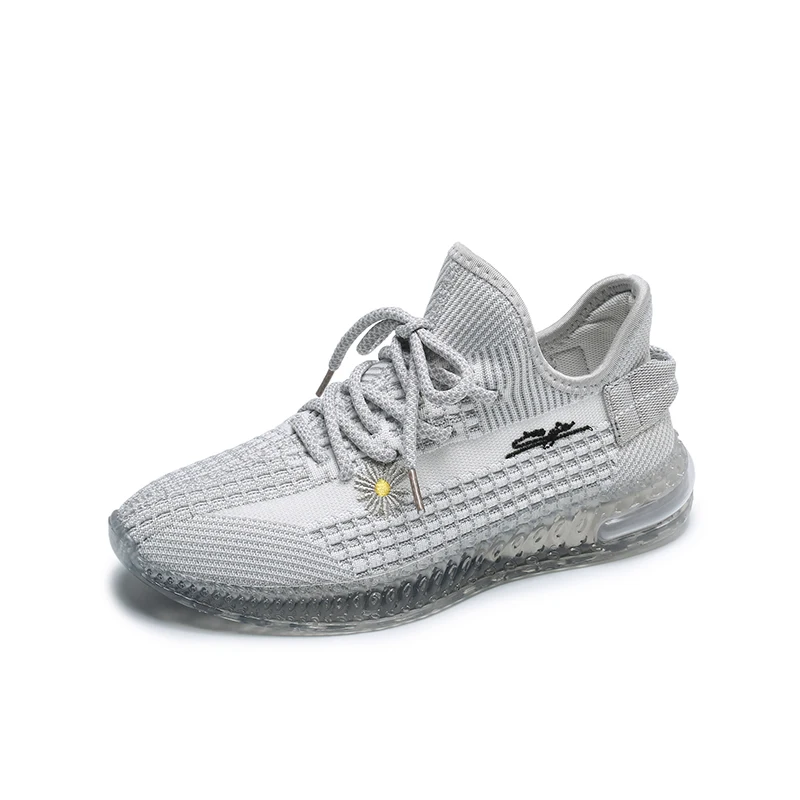 Летняя вязаная спортивная обувь с верхом, женские модные кроссовки, повседневная обувь на подошве радужного цвета