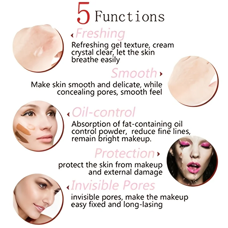 High Quality 6ml Hydrating Makeup Primer Oil Control Moisturizing Face Primer Makeup Base Hide Pores Primer Makeup Face