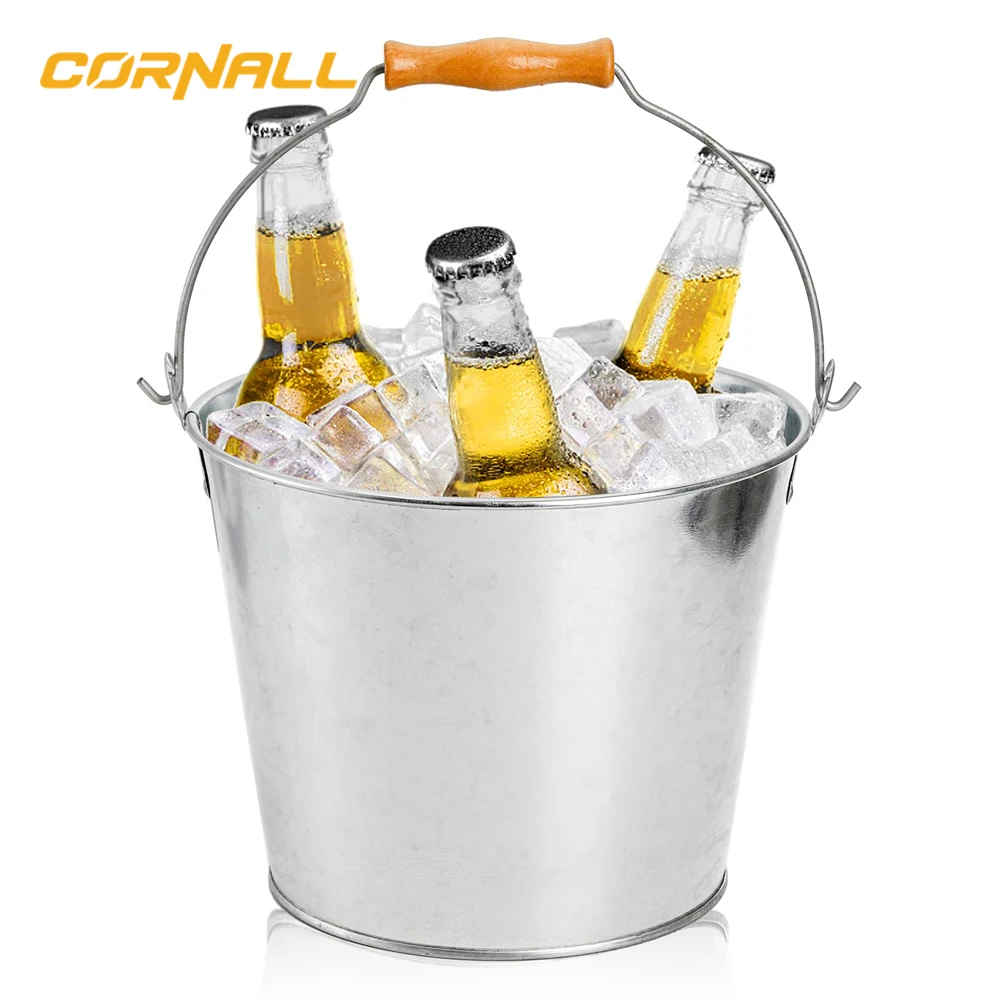 Bar Stainless Steel wine bucket with ice cubes, 20l portable  silicone seal ice bucket with lid