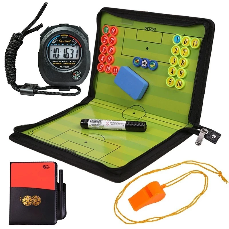 Large Foldable Magnetic Tactical Board Set Indoor Sports Coach Clipboard Eraser for Football Training and Magnetic Chess Games