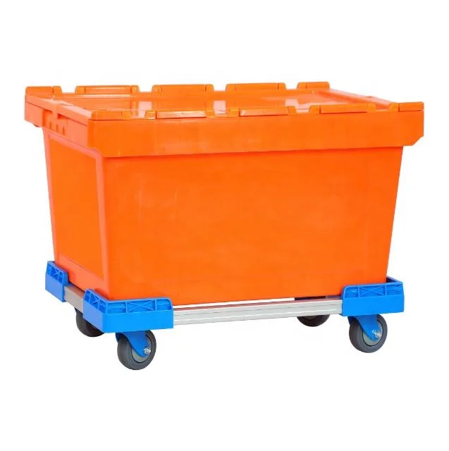 PP durable Custom EU Warehouse Logistics Delivery Storage Stackable Plastic Container Turnover Crates Tote Box with attached lid