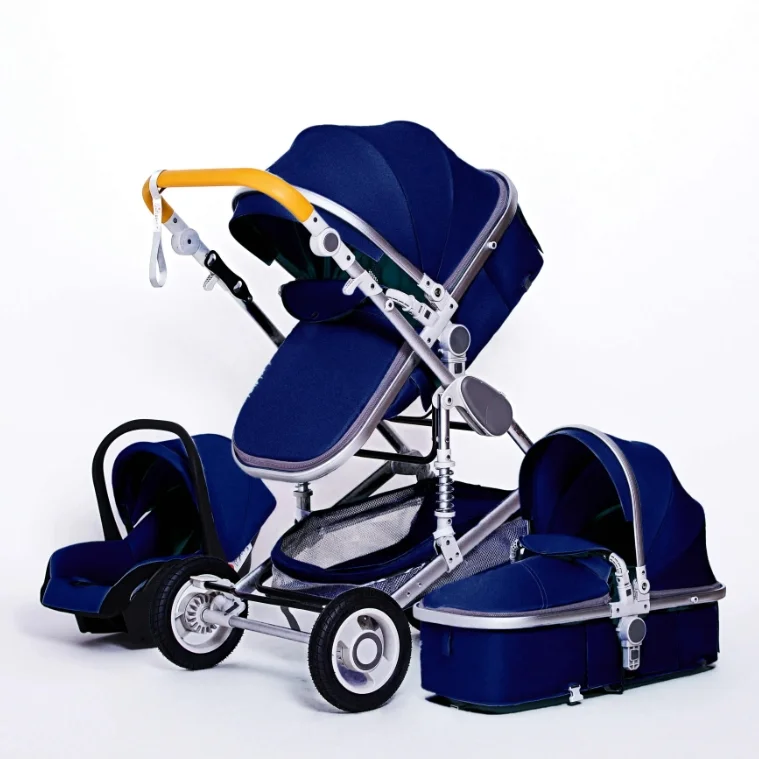 Детская коляска 3 в 1 с люлькой и сиденьем/легкая/Легко складывающаяся двухсторонняя детская тележка