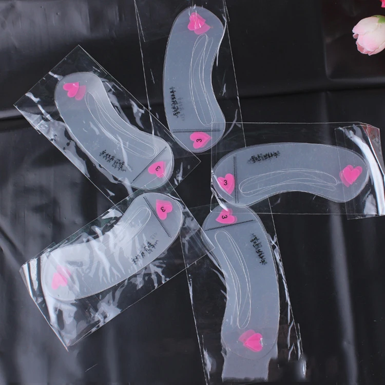 Cheap Price 3 Pcs in a Bag Mixed Design Stencil for Eyebrow Transparent New Arrival