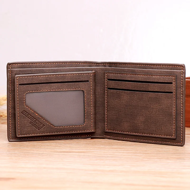 Stylish Pu Leather Wallet Men Simple Casual Short Male Wallet Small Clutch Purse