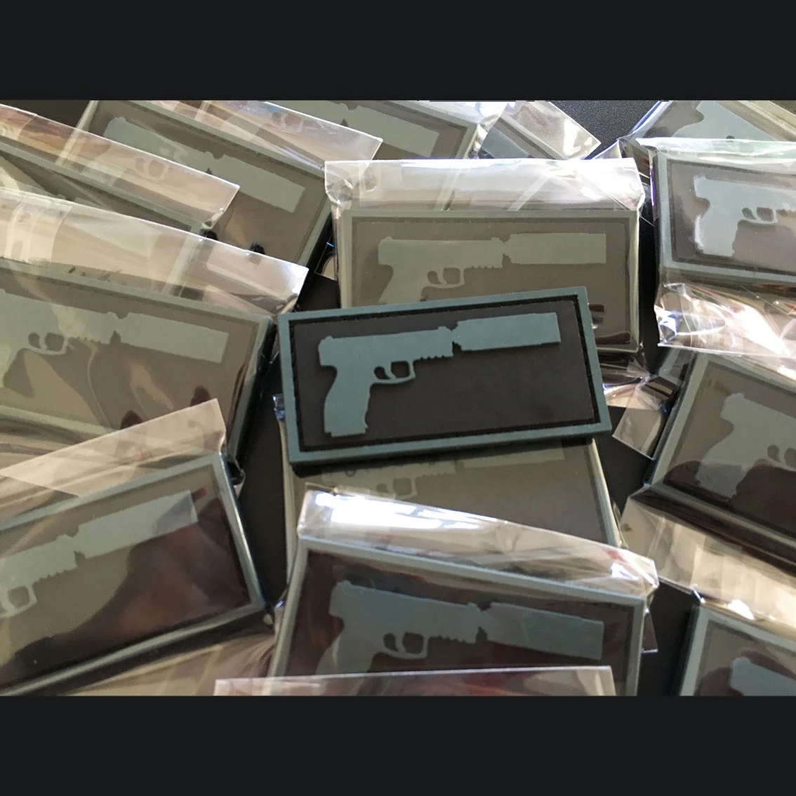 Hook And Loop Tiny Gun Tactical Morale Gear PVC Morale custom Patches