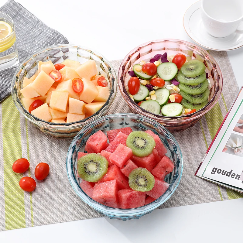Portable 2 in 1 fruit plastic container bowl with lid and handle