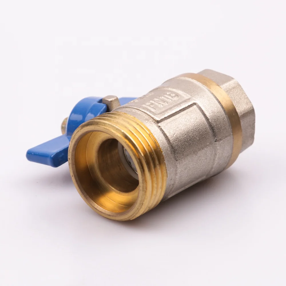 1/2 INCH manual modulating handle water flow control inline way true union forged male thread brass ball valve