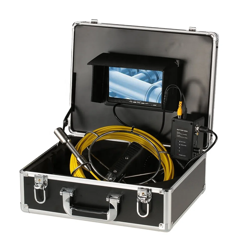 7 Inch Monitor 23mm Camera Head 20M Fiberglass Cable Waterproof Sewer Pipeline Endoscope Inspection Camera System With DVR