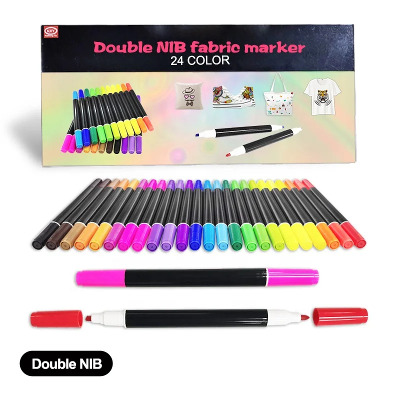 Custom Textile Color Pen Clothes Painting DIY Fabric Painting Pens Quick-drying Watercolor Coloring Graffiti Marker Pen
