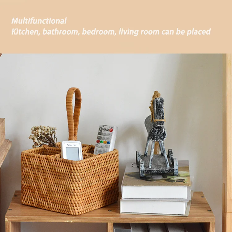 New Style Woven Rattan Basket Customized Rattan Cutlery Basket Handmade Rattan Basket For Storage