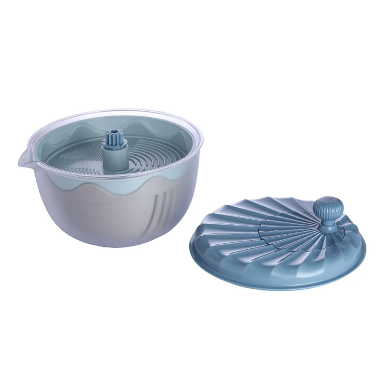 Multifunctional Salad Vegetable Washer Manual Lettuce Spinner Salad Cutter Bowl Dryer