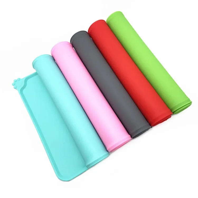 Colorful Reusable Anti-Slip Silicone Pet Feeding Mat Dog Food Mats