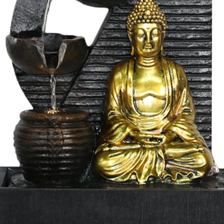 Ganesh Water Fountain Led Colorful Mini Indoor Molds Plastic Buddha Water Fountain Resin JN300 Indian Outdoor Ornaments WCA,BSCI