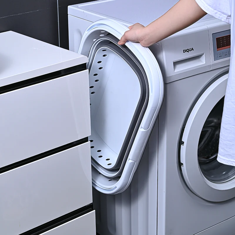 High Quality Foldable Laundry Basket Storage Plastic Basket  Food  Feature Material Origin  Collapsible