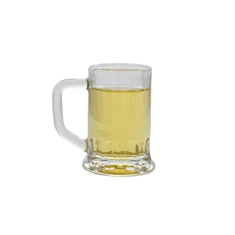 Factory wholesale cheap price 40ML 1.41OZ mini  creative beer mugs glass beer glasses glass beer Mug  with Handle