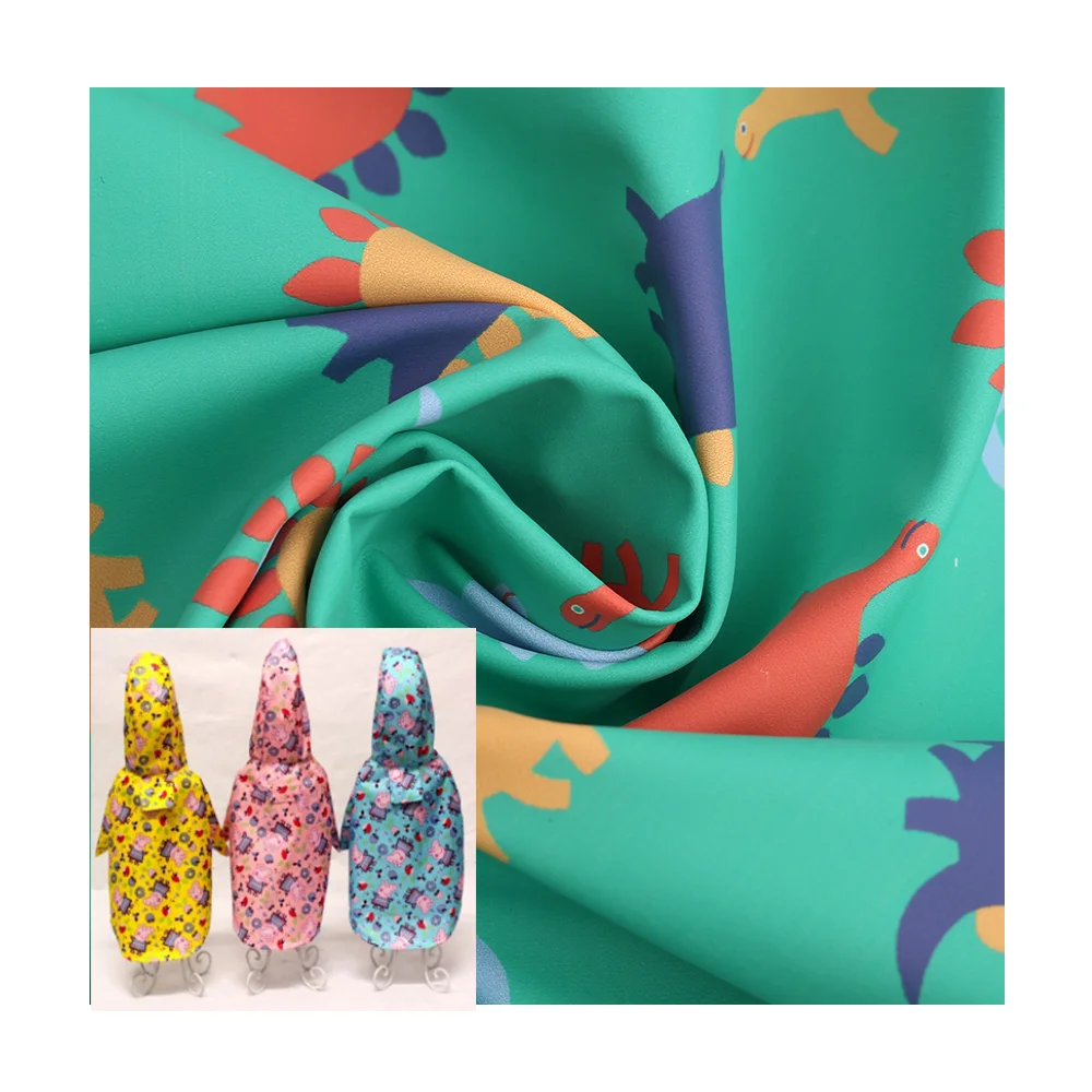 Hot sale printed synthetic leather waterproof pu leather matte fog faux leather for raincoat and outdoor jacket