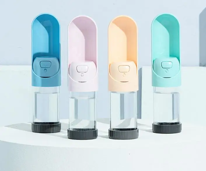 Pet Products Travel Portable Pet Cat Dog Drinking Water Bottle Dogs Small Size With Activated carbon Filter 300ml