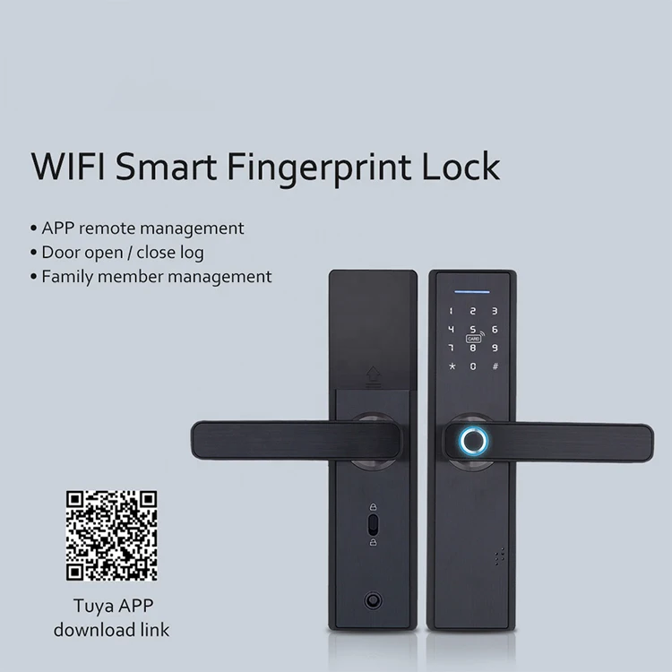 GOKING 2022 Low Price Supply Tuya WiFi Fingerprint Door Smart Lock Tuya Smart Home Aluminium Door Lock With Mortises