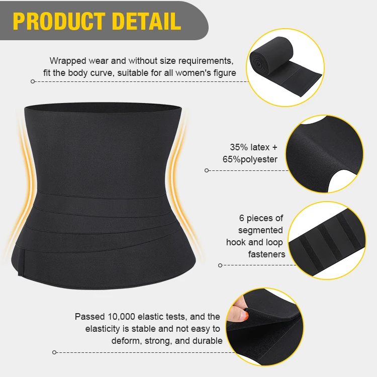 Custom LOGO Elastic Belt High Quality Customized Logo Latex Sweat Belt Training Waist Trainer Belt Trimmer