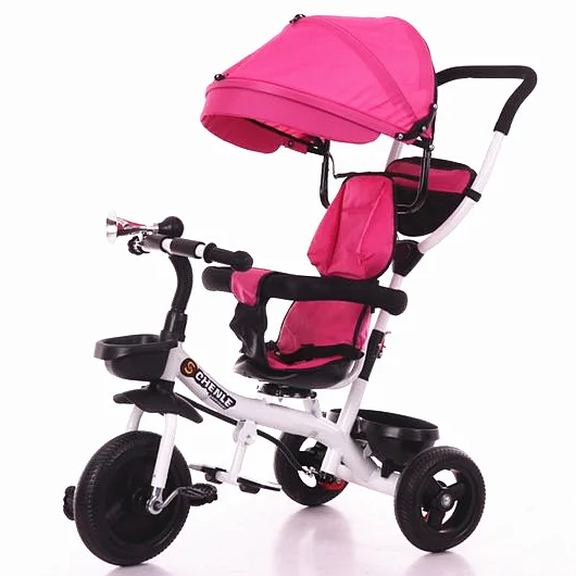 Cheap baby tricycle /4 in 1 children trike bike for kids / 360  rotation baby 4 in 1 stroller tricycle with push handle
