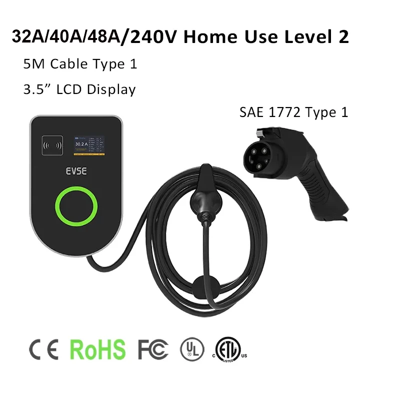 Manufactory Home Use Wallbox 7kw 7.5kw 11kw Ev Fast Charging Station Type2 Adapter Wall-Mounted Charger Station For Electric Car