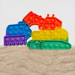 Banana Stress Relief Funny Bubble Kids Toys  Decompression Fidget Poppers Rainbow Silicone Push Pop Fidget Toy Bubble