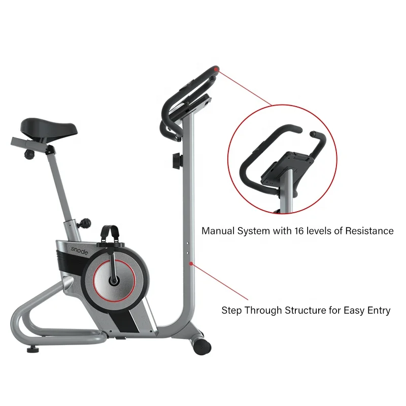 Hot Selling Snode UB10 Upright Bike Manual System with 16 Levels Resistance  Indoor  Home Fitness Exercise Cardio Exercise