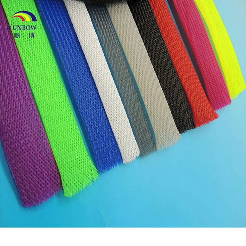 Sunbow Fire Resistant UL vw-1 PET Braided Speaker Fabric Cable Protection Sleeve