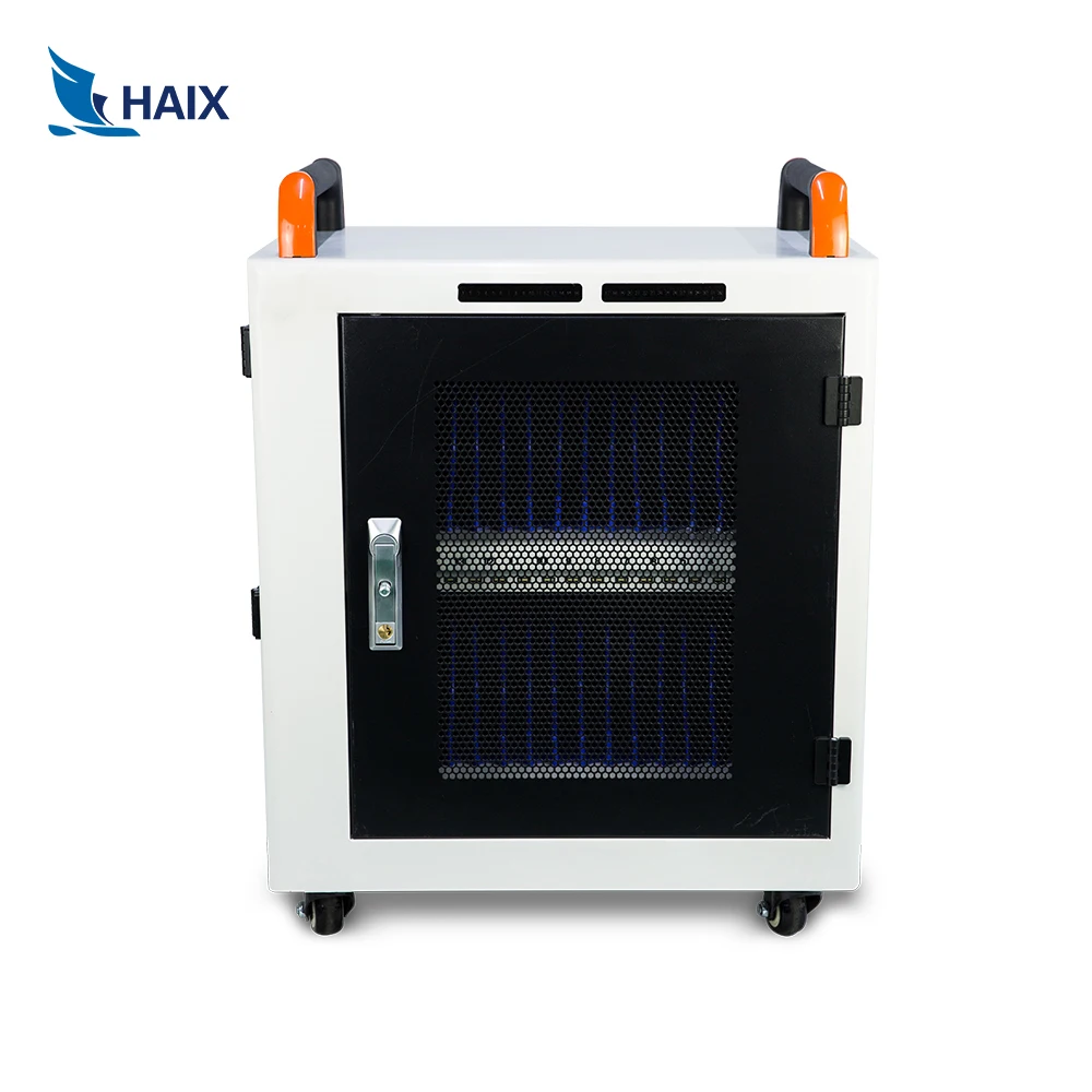 
30 bay ipad charging cart with wheels charging cabinet for school Museum office 