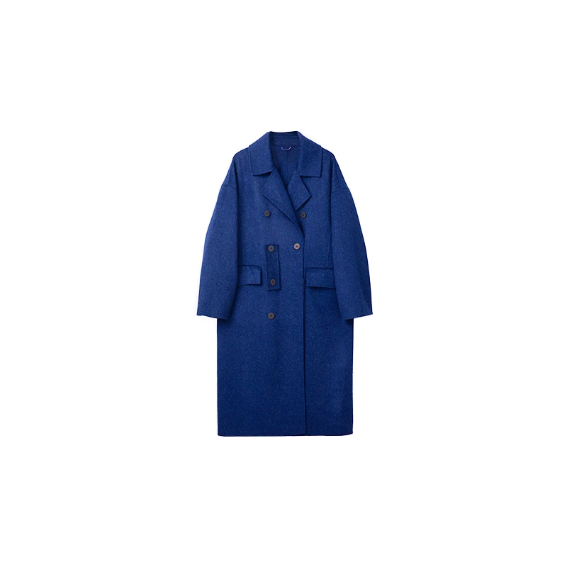 Мужское осенне-зимнее длинное шерстяное пальто