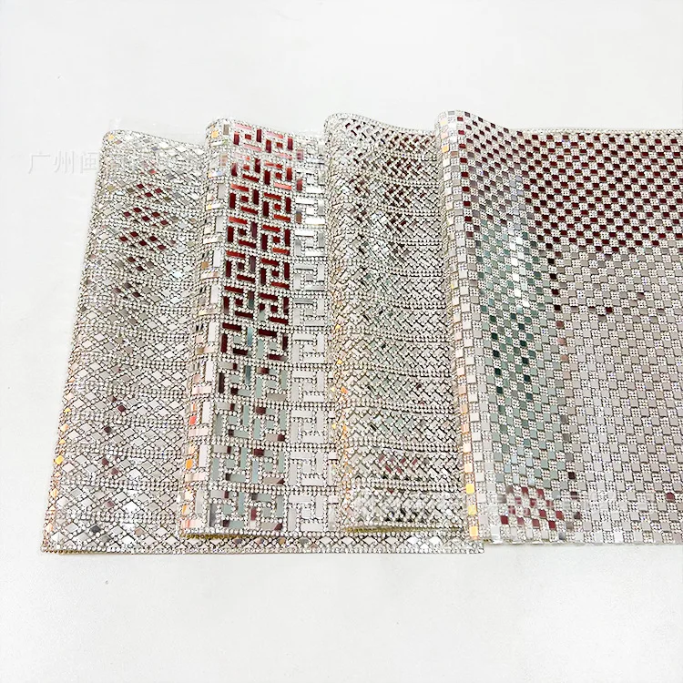 DIY Accessories Self-Adhesive Mesh Stick-on Crystals Metal Laser Sheet Luggage Accessories Rhinestone Patch Diamond Sticker