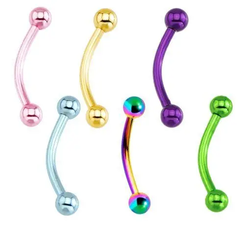 Wholesale Customization Jewelry Eyebrow Piercing Ip Plated G23 Titanium Piercing Jewelry Plain Ball New Eyebrow Ring Piercings