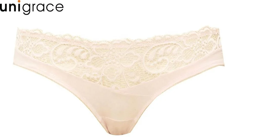 Woman stylish breathable slim low waist bikini embroidery plus size panties soft silk quick dry smooth underwear