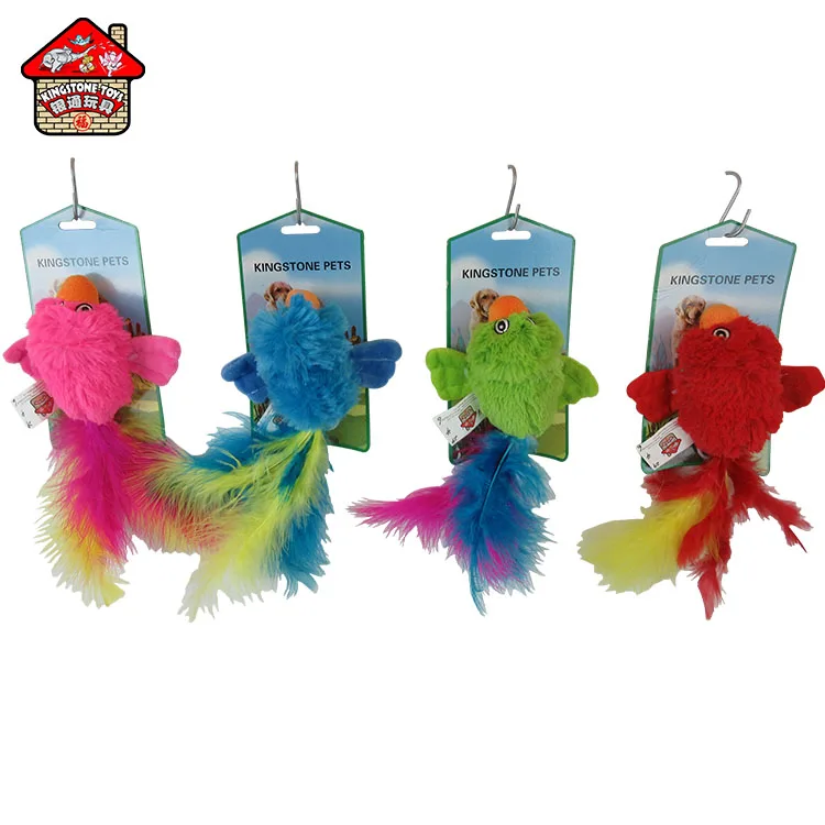 Interactive Electric Simulation Bird Plush Cat Toy With Mechanical Movement Vibrating Running Cat Toys