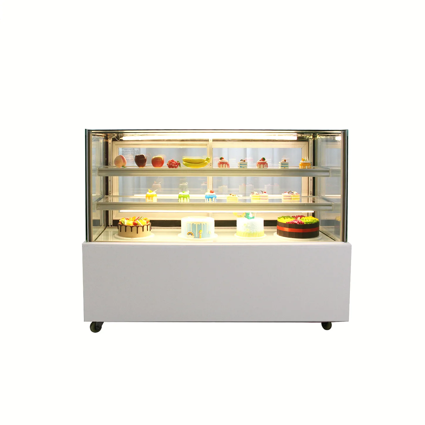 
2000mm Cake Showcase Display Refrigerator Cold Food Bars Counter Cake Chiler Table Top Cake Chiller Display 