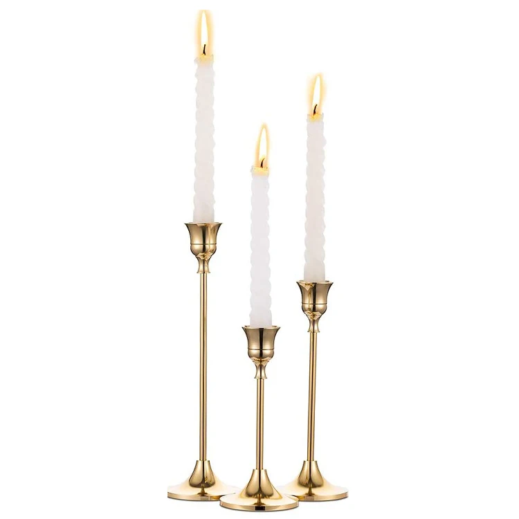 Golden Brass Vintage Exquisite Metal Candle Holder