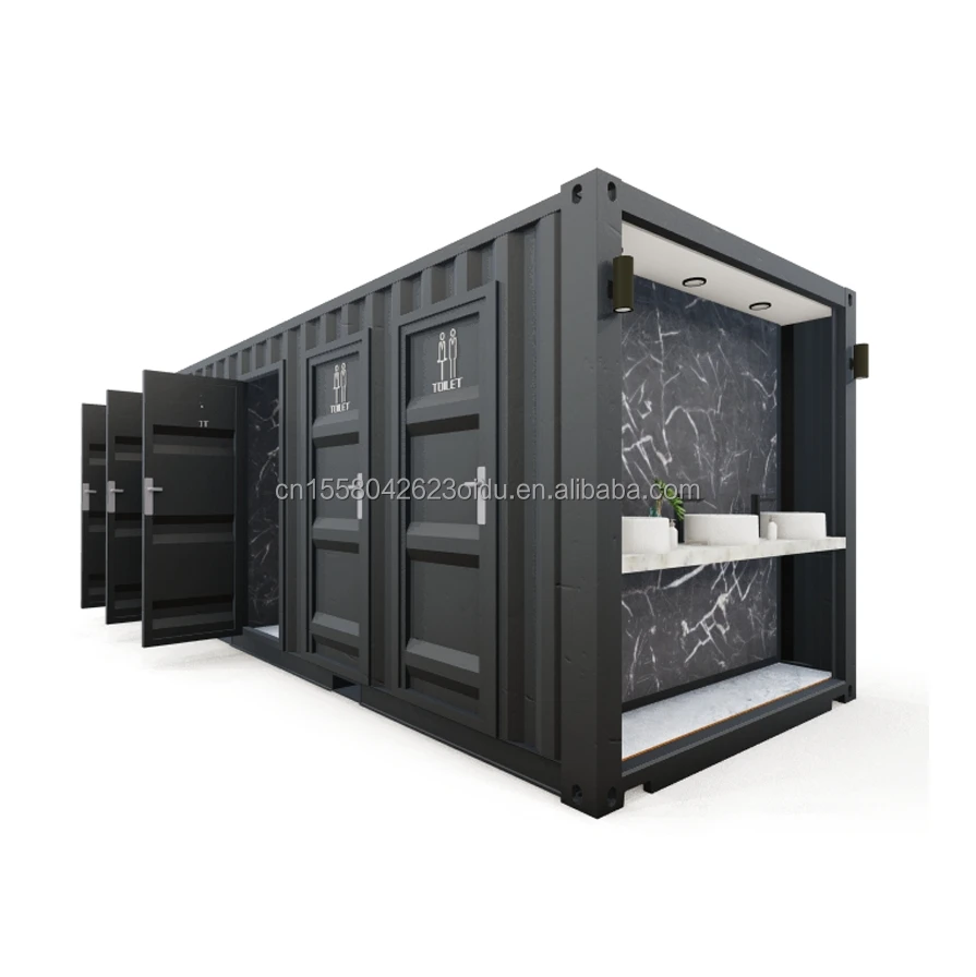 Customized Modern Design Prefab Container House High Quality Steel Public Restrooms Flat Pack for Hotel Application